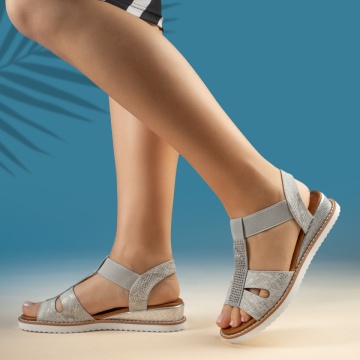Sandale dama cu bareta elastica gri MOD04792, 2, modlet.ro