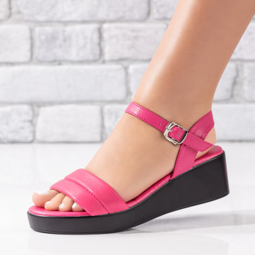 Sandale dama cu platforma roz inchis MOD09614, 3, modlet.ro