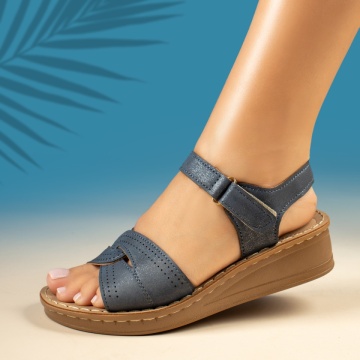 Sandale dama cu platforma si inchidere cu scai albastre MOD13902, 3, modlet.ro