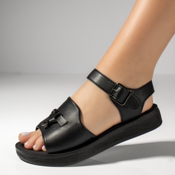 Sandale dama cu talpa groasa negre LIA53