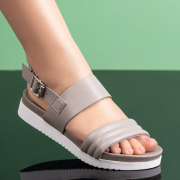 Sandale dama cu talpa groasa si bareta gri MOD04996, 3, modlet.ro