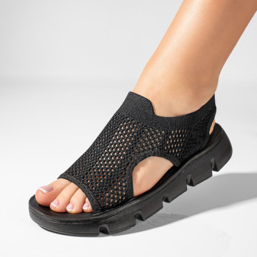 Sandale dama, Sandale dama negre cu talpa joasa DORA13, modlet.ro
