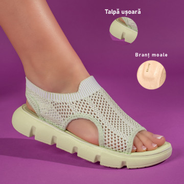 Sandale dama verzi cu talpa joasa MOD11344, 3, modlet.ro