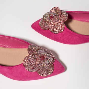 Balerini dama cu strasuri roz suede MOD11725, 2, modlet.ro
