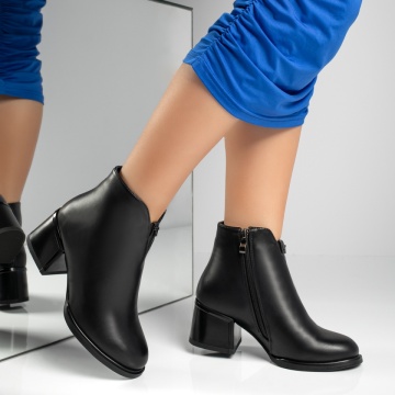 Botine dama cu toc negre MOD12644, 3, modlet.ro