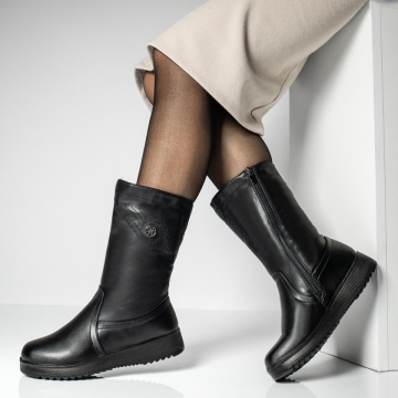 Cizme dama, Cizme dama cu fermoar negre MOD14104, modlet.ro