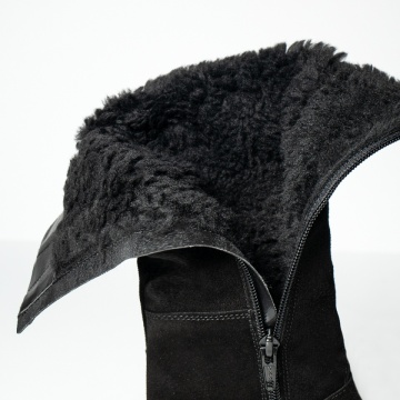 Cizme dama cu fermoar negre suede din Piele naturala MOD05604, 2, modlet.ro