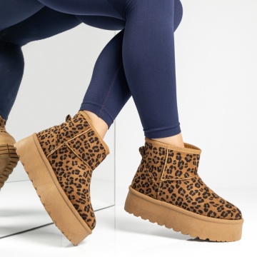 Cizme dama cu talpa groasa si imprimeu tip oog maro suede MOD12267, 3, modlet.ro