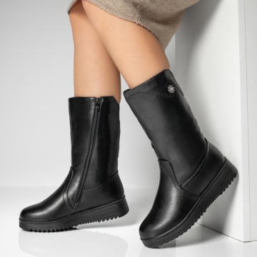 Cizme dama lungi cu fermoar negre MOD12796, 2, modlet.ro