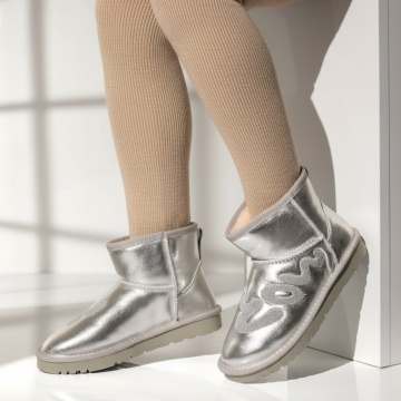 Cizme dama scurte argintii MOD0277, 3, modlet.ro