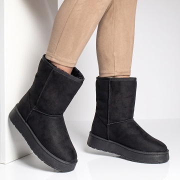 Cizme dama tip UG cu talpa groasa negru suede EMA47, 3, modlet.ro