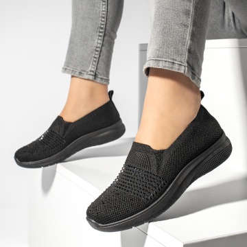Espadarile sport dama cu pietre aplicate negre ZEF13178, 2, zeforia.ro