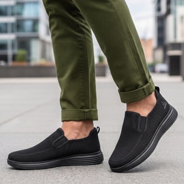 Espadrile barbati cu talpa joasa negre ALIN4