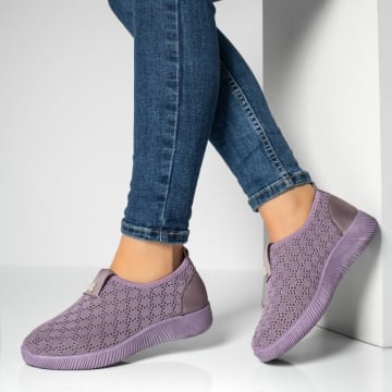 Espadrile dama cu perforatii din material textil mov ZEF13060, 2, zeforia.ro