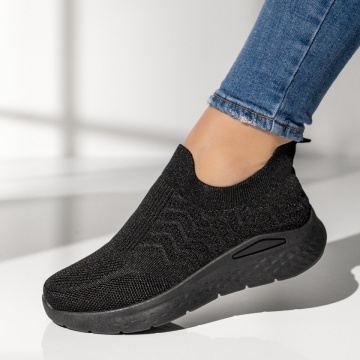 Espadrile sport dama, Espadrile dama cu talpa groasa negre MOD14210, modlet.ro