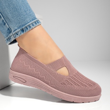 Espadrile dama cu talpa joasa din material textil roz MOD13062, 4, modlet.ro