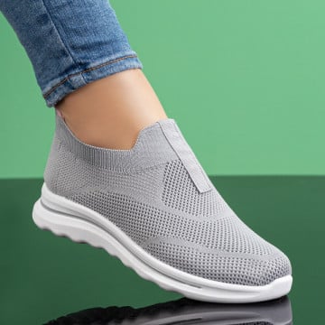 Espadrile dama gri cu talpa alba ZEF08698, 4, zeforia.ro