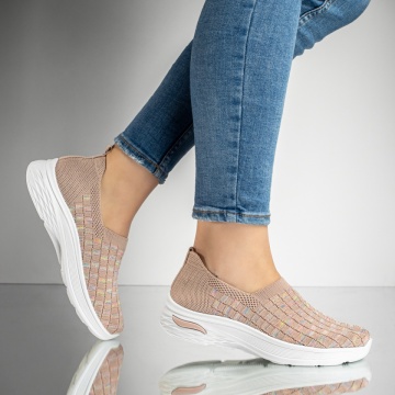 Espadrile sport dama, Espadrile sport dama cu talpa groasa roz EMA10, modlet.ro