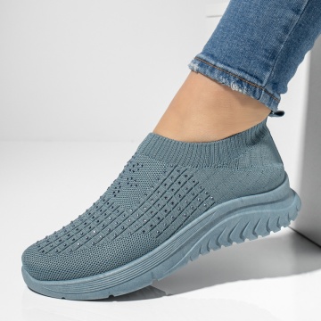 Espadrile sport dama cu talpa groasa si strasuri albastre MOD13177, 2, modlet.ro