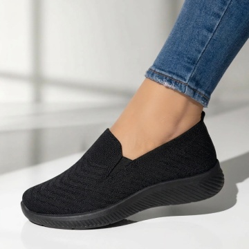 CUPON, Espadrile sport dama cu talpa joasa negre EMA9, modlet.ro