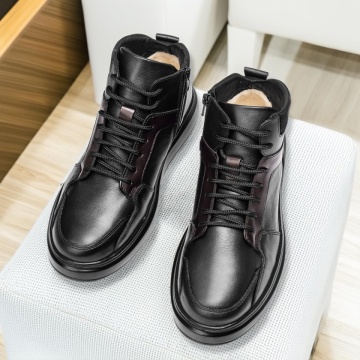 Ghete barbati cu fermoar negre din Piele naturala MOD12656, 2, modlet.ro