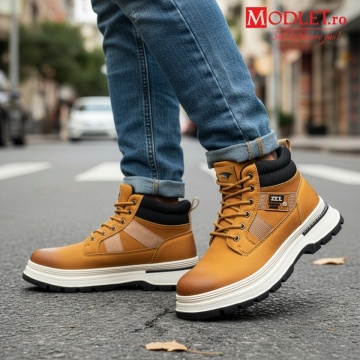 Ghete barbati cu siret galbene MOD14081