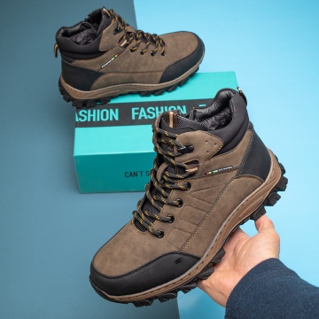 Ghete barbati khaki cu siret si fermoar MOD12556, 1, modlet.ro