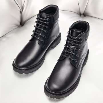 Ghete barbati negre din Piele naturala cu siret MOD02917, 2, modlet.ro