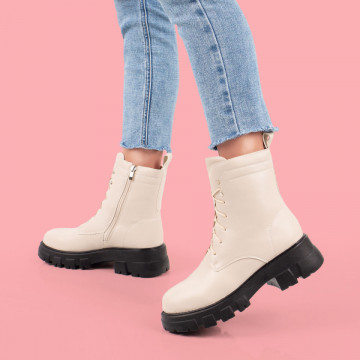 Ghete bej dama cu siret si fermoar MOD06825, 2, modlet.ro