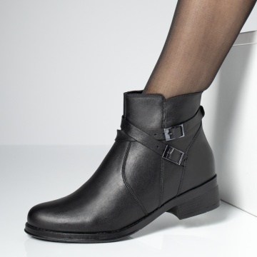 Ghete dama cu fermoar negre din Piele naturala MOD05611, 2, modlet.ro