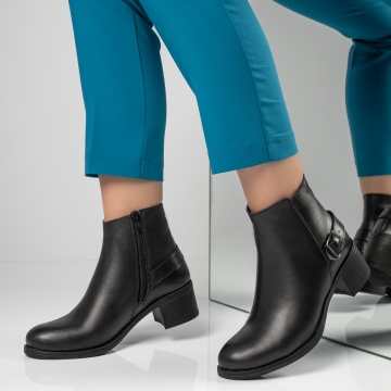 Ghete dama cu fermoar negre din Piele naturala MOD10370, 2, modlet.ro