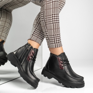 Ghete dama cu fermoar negre din Piele naturala MOD12578, 4, modlet.ro