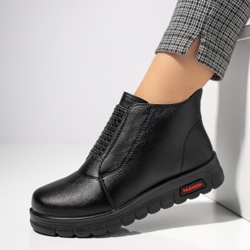Ghete dama cu fermoar negre MOD12205, 4, modlet.ro