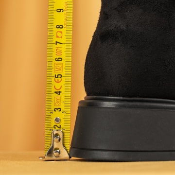 Ghete dama cu fermoar negru suede MOD14090, 4, modlet.ro