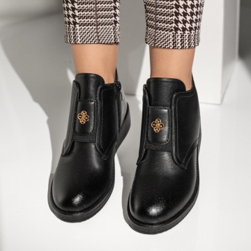 Ghete Dama, Ghete dama cu platforma negre MOD07072, modlet.ro