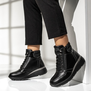 Ghete dama cu platforma negre MOD12354, 2, modlet.ro