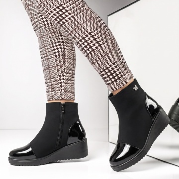 Ghete Dama, Ghete dama cu platforma negru suede GINA13, modlet.ro