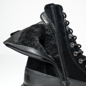 Ghete dama cu talpa groasa negru suede MOD14141, 2, modlet.ro