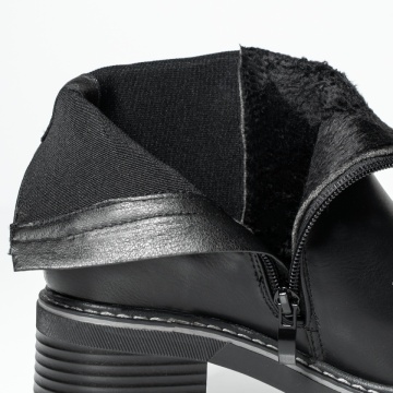 Ghete dama cu toc gros negre MOD12346, 3, modlet.ro