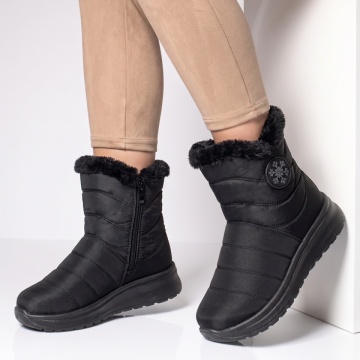 Ghete dama din fas cu talpa groasa negre GINA38, 3, modlet.ro