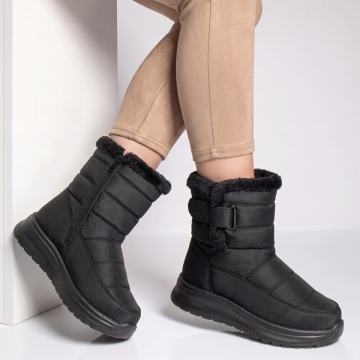 Ghete dama din fas cu talpa groasa negre GINA41, 3, modlet.ro