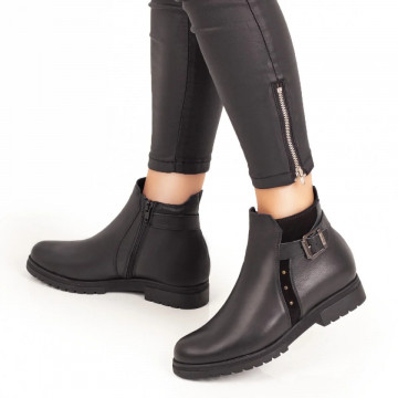 Ghete dama negre cu fermoar din Piele naturala MOD07492, 4, modlet.ro