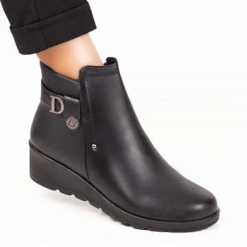 Ghete dama negre cu platforma si fermoar MOD07083, 3, modlet.ro