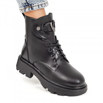 Ghete dama negre cu siret si fermoar MOD07024, 3, modlet.ro