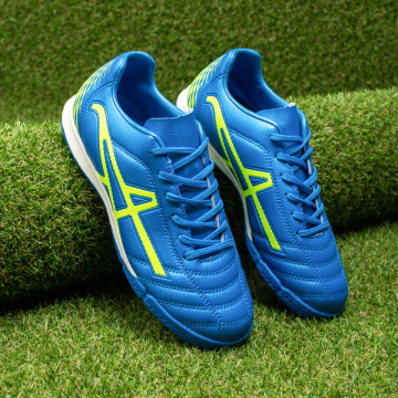 Ghete fotbal unisex pentru gazon sintetic albastre cu verde MOD09820, 1, modlet.ro