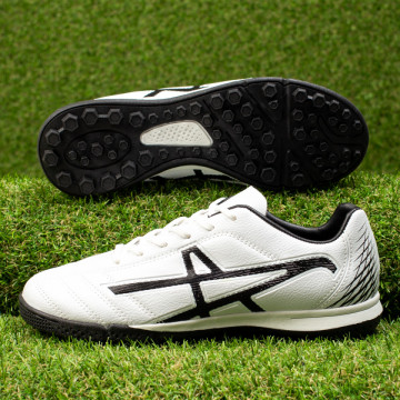 Ghete fotbal unisex pentru gazon sintetic albe cu negru MOD09820, 3, modlet.ro