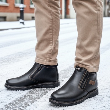 Ghete barbati, Ghete negre barbati cu fermoar din MOD14160, modlet.ro