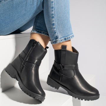 Ghete negre cu fermoar dama MOD12314, 4, modlet.ro
