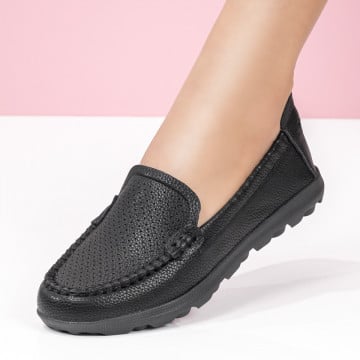 Mocasini dama cu perforatii negri ZEF08373, 1, zeforia.ro