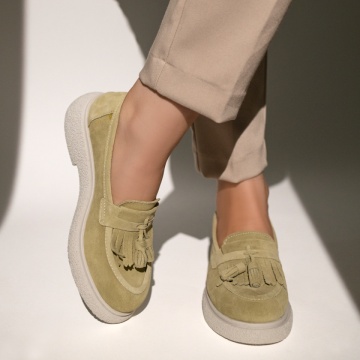 Mocasini dama verzi suede din Piele naturala MOD10398, 2, modlet.ro